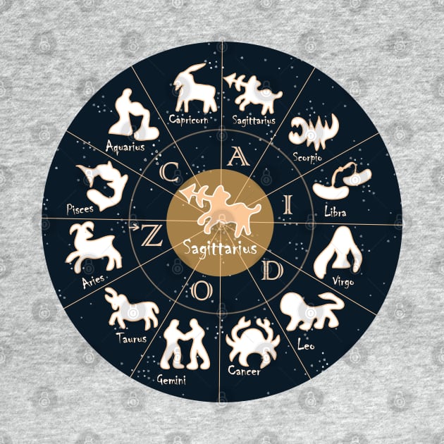 Sagittarius, Zodiac, Astrology, Horoscope, Stars, Sun-and-moon. Birthday, Valentines-day, Holidays, by PrintedDreams